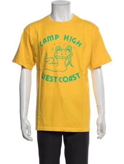 Pre-owned Camp High Graphic Print Crew Neck T-shirt In Yellow