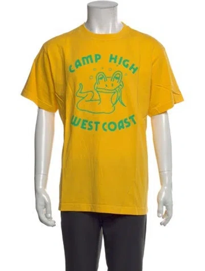 Pre-owned Camp High Graphic Print Crew Neck T-shirt In Yellow