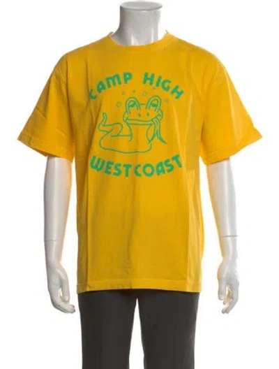 Pre-owned Camp High Graphic Print Crew Neck T-shirt In Yellow