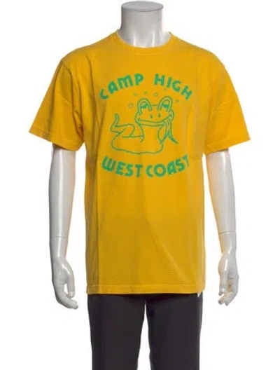 Pre-owned Camp High Graphic Print Crew Neck T-shirt In Yellow