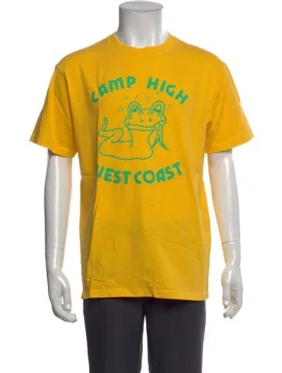 Pre-owned Camp High Graphic Print Crew Neck T-shirt In Yellow