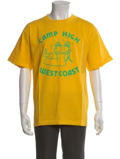 Pre-owned Camp High Graphic Print Crew Neck T-shirt In Yellow