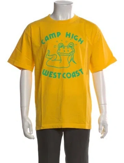 Pre-owned Camp High Graphic Print Crew Neck T-shirt In Yellow