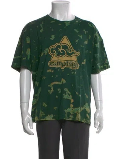 Pre-owned Camp High Graphic Print Short Sleeve Shirt In Green