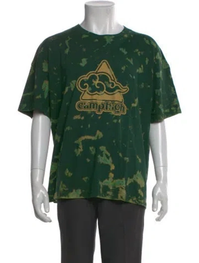 Pre-owned Camp High Graphic Print Short Sleeve Shirt In Green