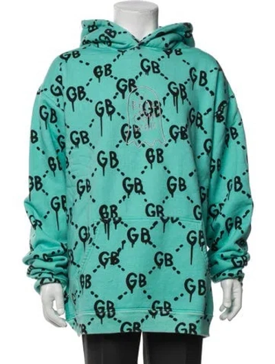 Pre-owned Camp High Printed Crew Neck Hoodie In Blue
