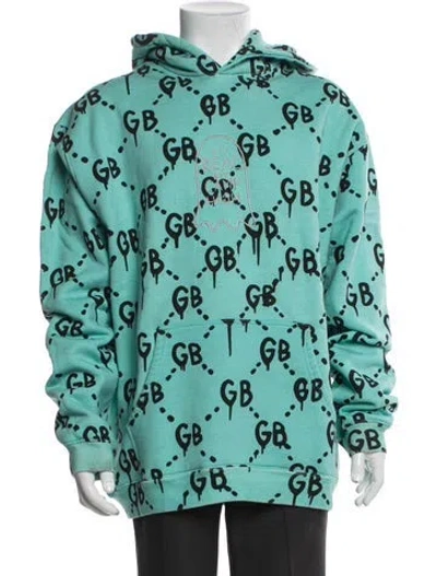 Pre-owned Camp High Printed Crew Neck Hoodie In Blue