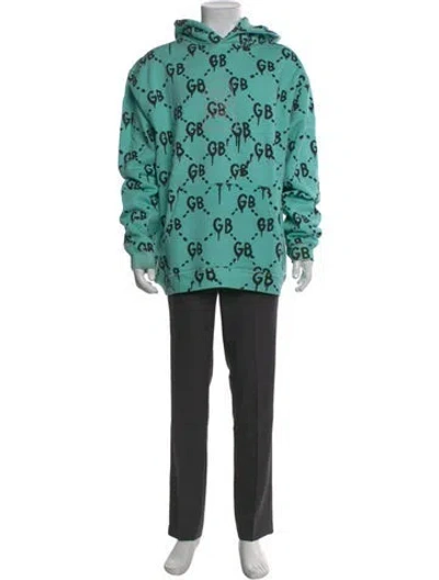 Pre-owned Camp High Printed Crew Neck Hoodie In Blue