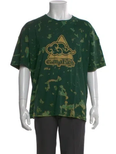 Pre-owned Camp High Printed Crew Neck T-shirt In Green