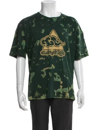 Pre-owned Camp High Printed Crew Neck T-shirt In Green