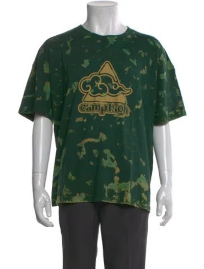 Pre-owned Camp High Printed Crew Neck T-shirt In Green