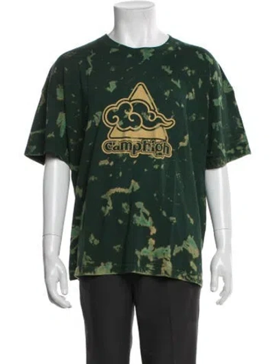 Pre-owned Camp High Printed Crew Neck T-shirt In Green