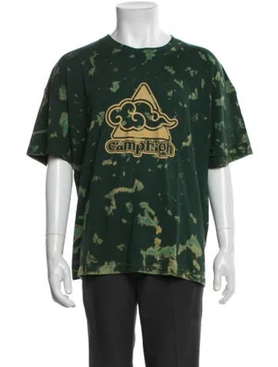 Pre-owned Camp High Printed Crew Neck T-shirt In Green