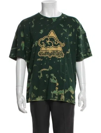 Pre-owned Camp High Printed Crew Neck T-shirt In Green