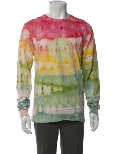 Pre-owned Camp High Tie-dye Print Crew Neck Henley In Green