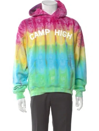 Pre-owned Camp High Tie-dye Print Crew Neck Hoodie In Pink