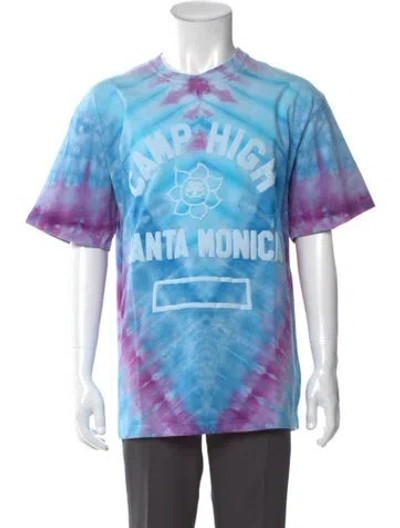 Pre-owned Camp High Tie-dye Print Crew Neck T-shirt In Blue