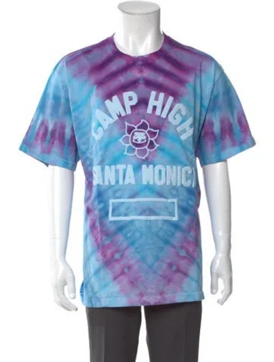 Pre-owned Camp High Tie-dye Print Crew Neck T-shirt In Blue