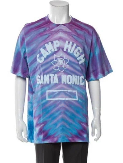 Pre-owned Camp High Tie-dye Print Crew Neck T-shirt In Blue