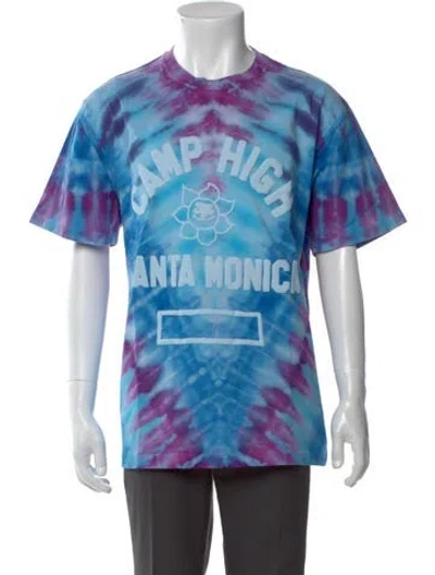Pre-owned Camp High Tie-dye Print Crew Neck T-shirt In Blue