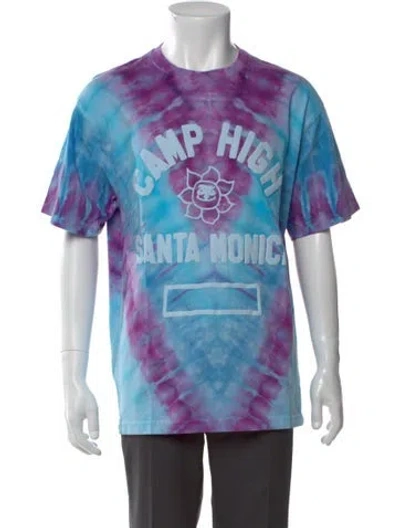 Pre-owned Camp High Tie-dye Print Crew Neck T-shirt In Blue