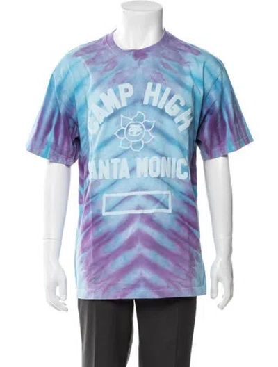 Pre-owned Camp High Tie-dye Print Crew Neck T-shirt In Blue