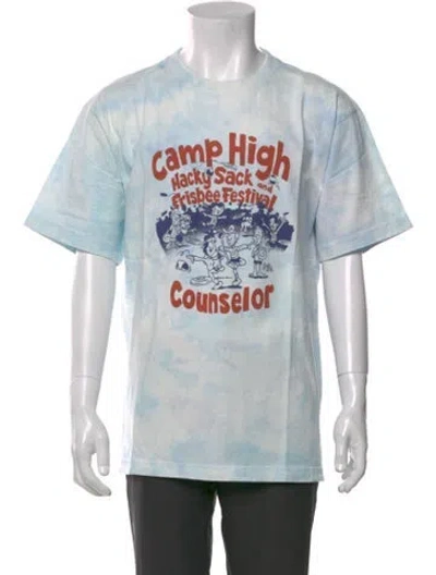 Pre-owned Camp High Tie-dye Print Crew Neck T-shirt In Blue
