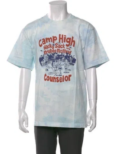 Pre-owned Camp High Tie-dye Print Crew Neck T-shirt In Blue