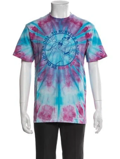 Pre-owned Camp High Tie-dye Print Crew Neck T-shirt In Blue