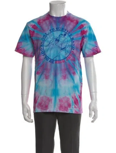 Pre-owned Camp High Tie-dye Print Crew Neck T-shirt In Blue