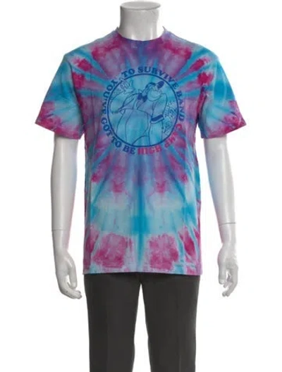 Pre-owned Camp High Tie-dye Print Crew Neck T-shirt In Blue