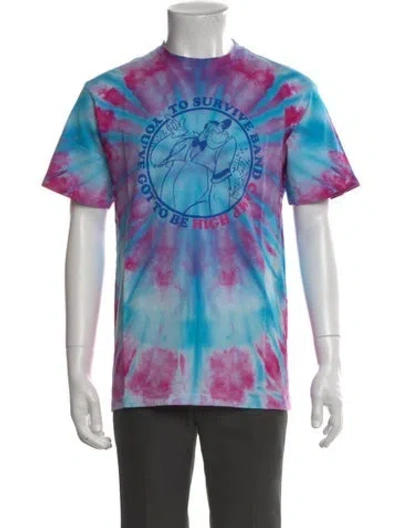 Pre-owned Camp High Tie-dye Print Crew Neck T-shirt In Blue