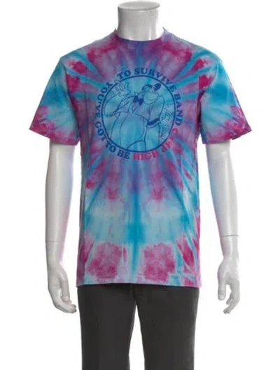 Pre-owned Camp High Tie-dye Print Crew Neck T-shirt In Blue