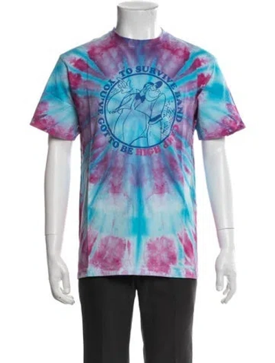 Pre-owned Camp High Tie-dye Print Crew Neck T-shirt In Blue