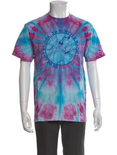 Pre-owned Camp High Tie-dye Print Crew Neck T-shirt In Blue