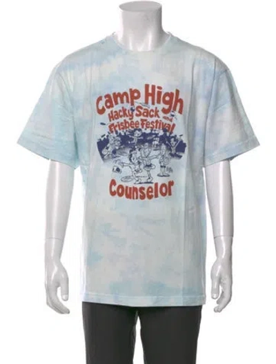 Pre-owned Camp High Tie-dye Print Crew Neck T-shirt In Blue