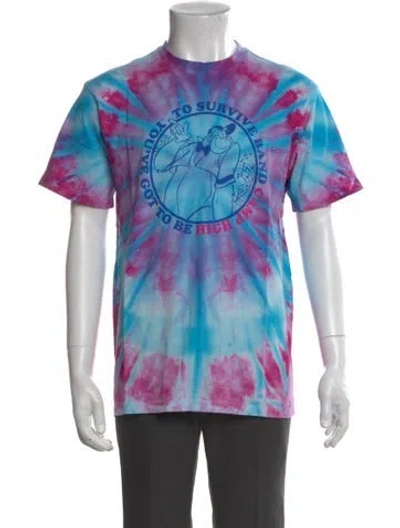 Pre-owned Camp High Tie-dye Print Crew Neck T-shirt In Blue