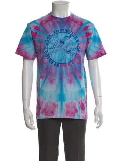 Pre-owned Camp High Tie-dye Print Crew Neck T-shirt In Blue