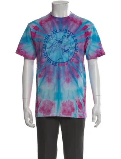 Pre-owned Camp High Tie-dye Print Crew Neck T-shirt In Blue