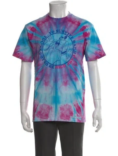 Pre-owned Camp High Tie-dye Print Crew Neck T-shirt In Blue