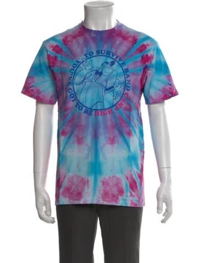 Pre-owned Camp High Tie-dye Print Crew Neck T-shirt In Blue