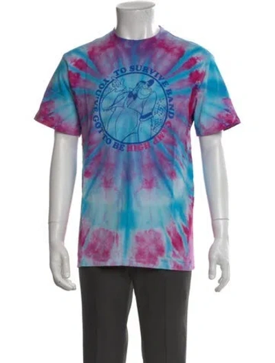 Pre-owned Camp High Tie-dye Print Crew Neck T-shirt In Blue