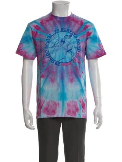 Pre-owned Camp High Tie-dye Print Crew Neck T-shirt In Blue