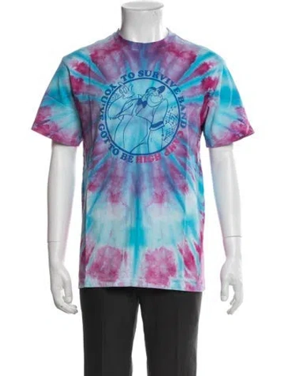 Pre-owned Camp High Tie-dye Print Crew Neck T-shirt In Blue