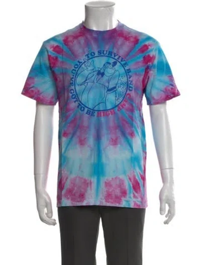Pre-owned Camp High Tie-dye Print Crew Neck T-shirt In Blue