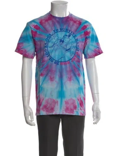 Pre-owned Camp High Tie-dye Print Crew Neck T-shirt In Blue