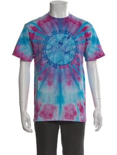 Pre-owned Camp High Tie-dye Print Crew Neck T-shirt In Blue