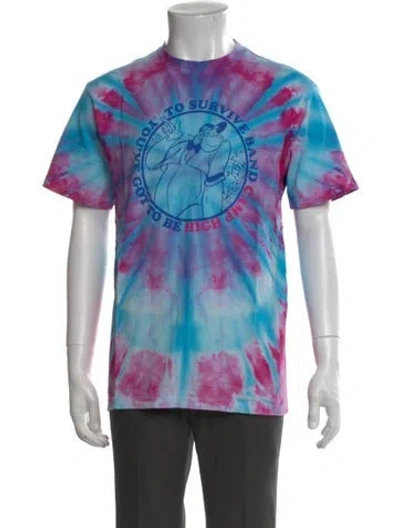 Pre-owned Camp High Tie-dye Print Crew Neck T-shirt In Blue