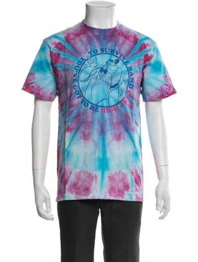 Pre-owned Camp High Tie-dye Print Crew Neck T-shirt In Blue