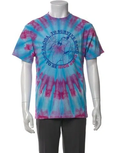 Pre-owned Camp High Tie-dye Print Crew Neck T-shirt In Blue